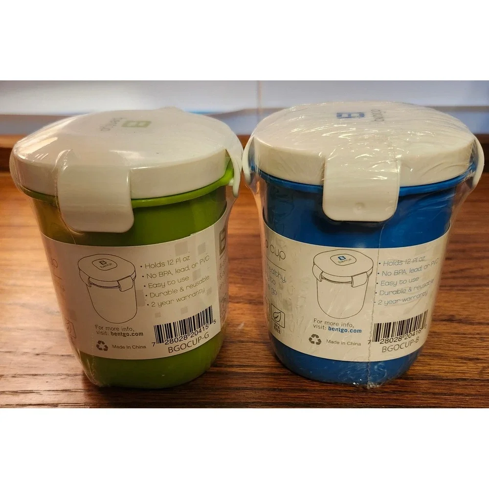 Bentgo Cup 12oz Leak-Proof Travel Container Set Blue Green BGOCUP-B BGOCUP-G 2pk